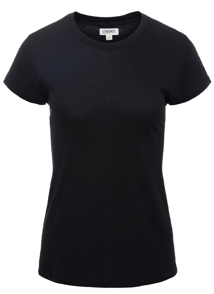 Ressi Crew Neck Short Sleeve Tee in Black