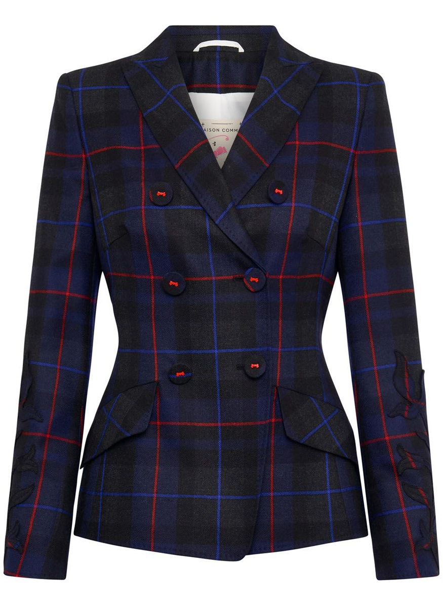 Double Breasted Plaid Jacket