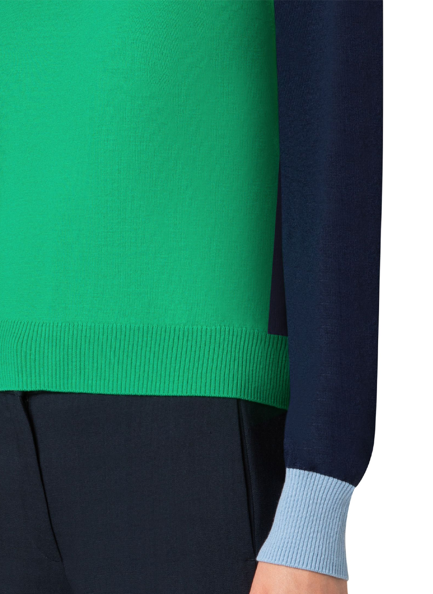 Merino Wool Color Block Sweater - Akris Punto