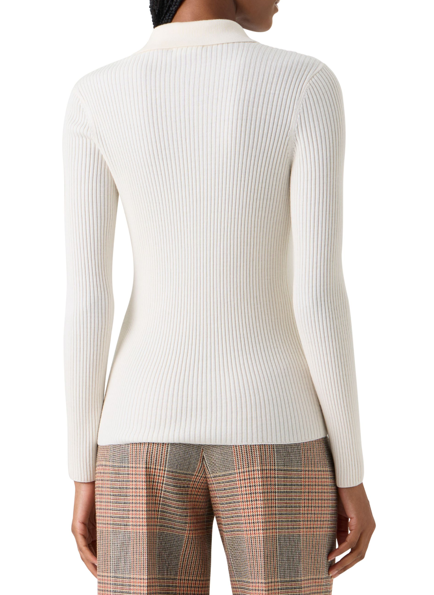 Ribbed Cardigan Effect Sweater - Akris Punto