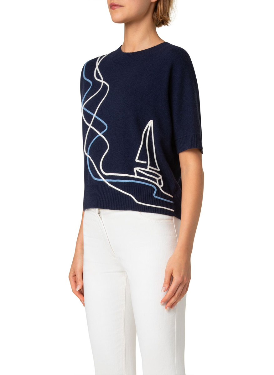 Sailboat Cashwool Knit Sweater - Akris Punto