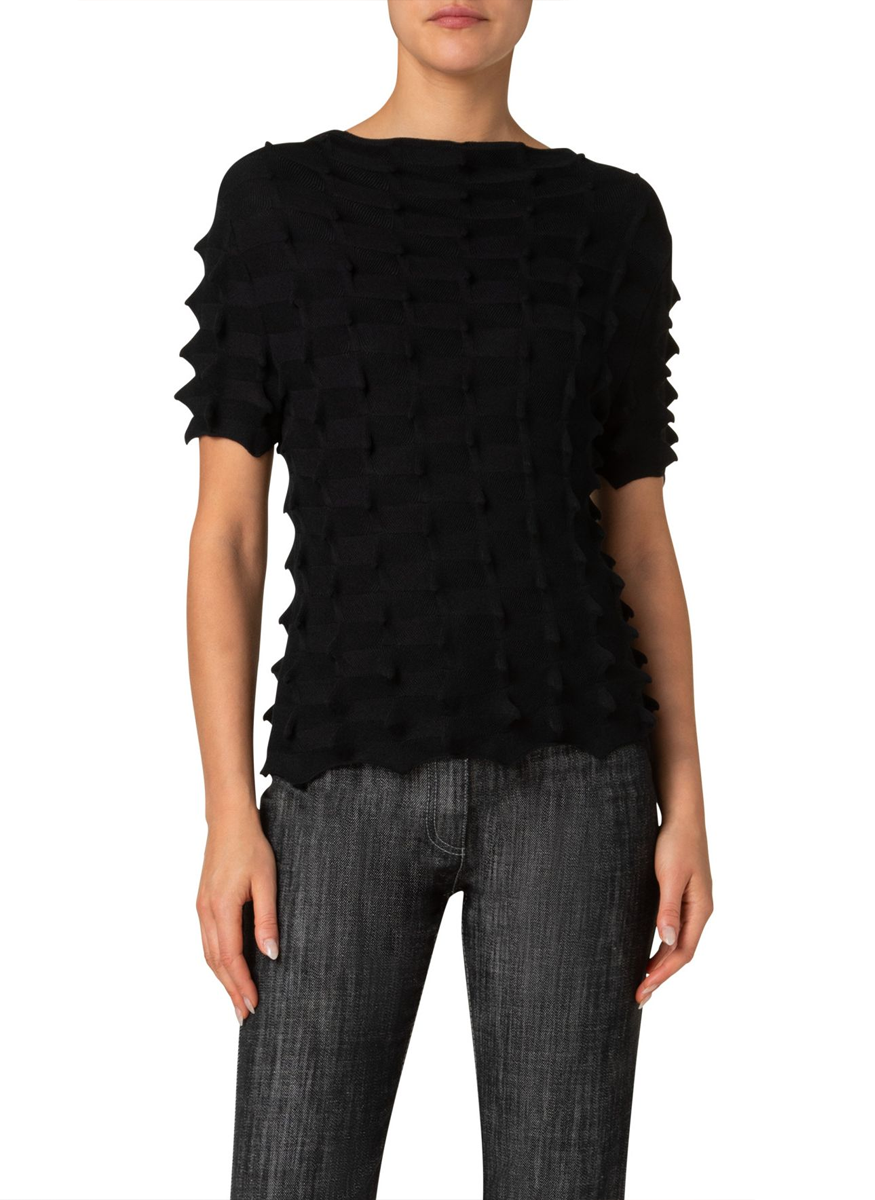 Small Sail 3D Knit Mock Neck Sweater - Akris Punto