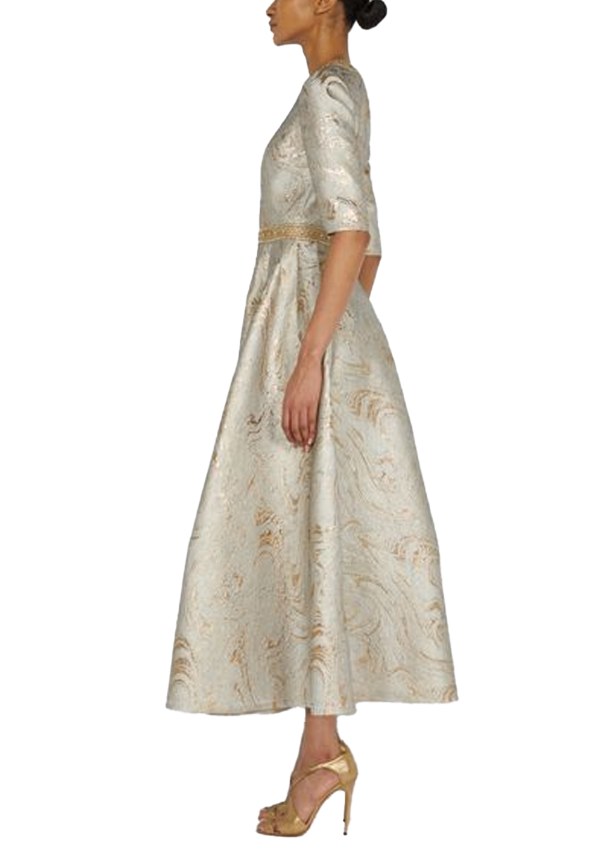 Marble Brocade Cocktail Dress