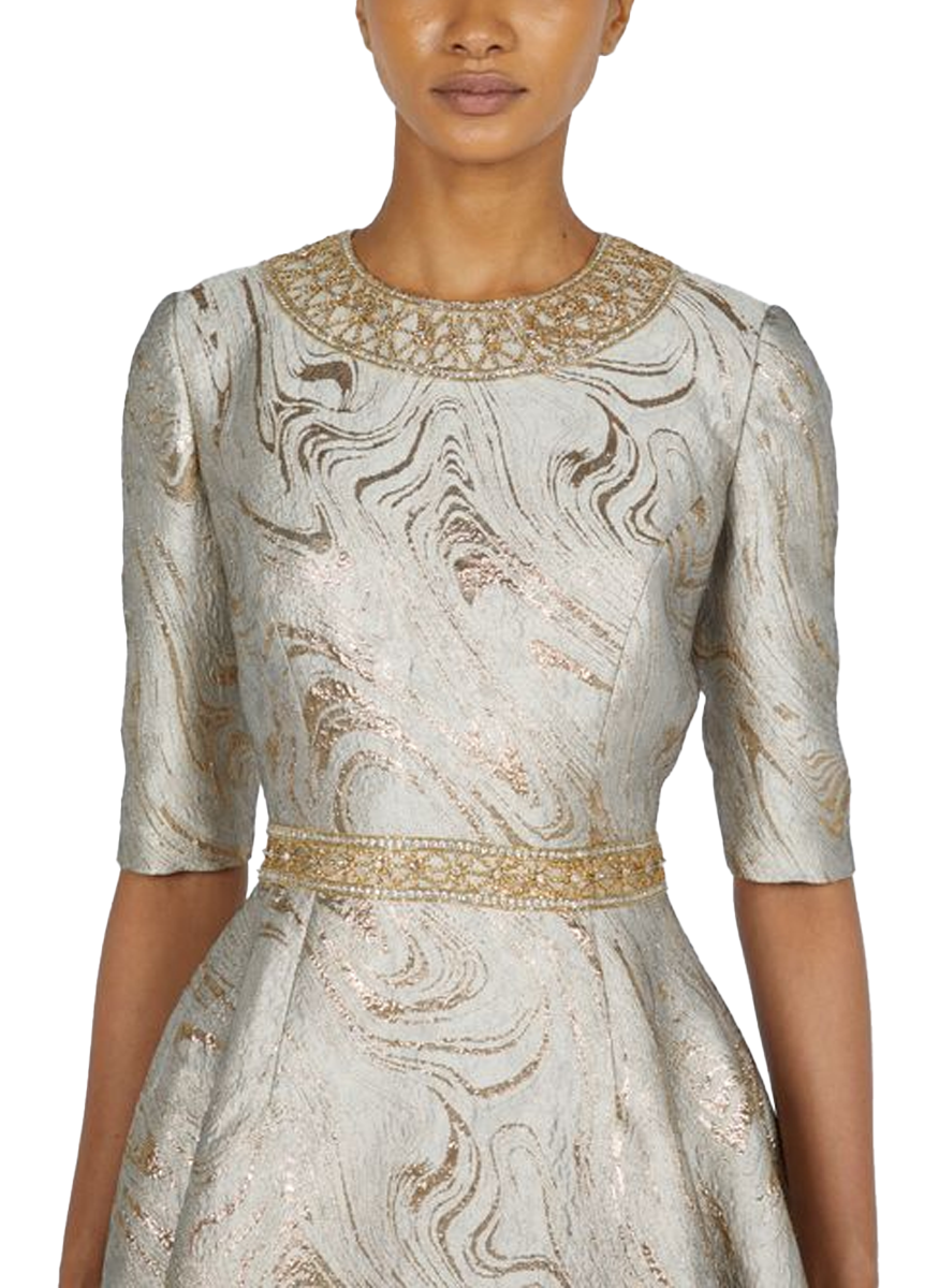 Marble Brocade Cocktail Dress - Reem Acra