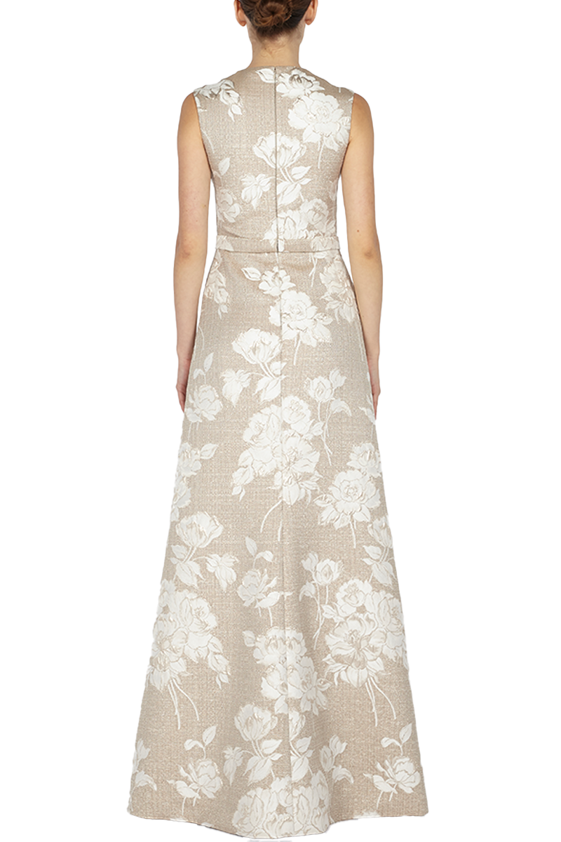 Tweed Sleeveless Dress with Embroidered Belt - Reem Acra