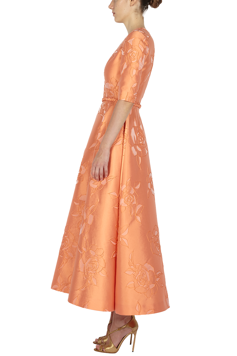 Cloque Midi Cocktail Dress