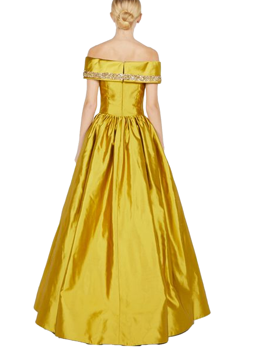 Off The Shoulder Ball Gown with Sequin Detail
