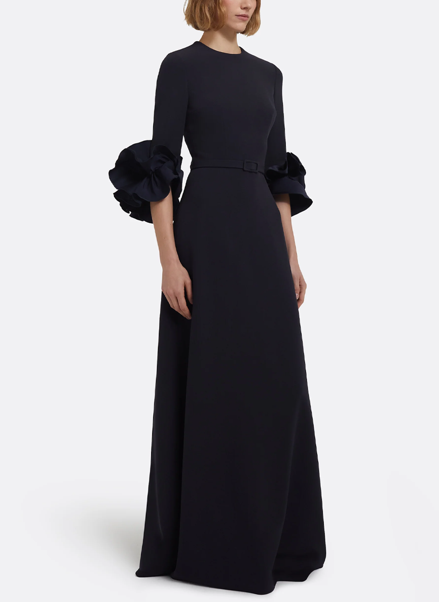 Belen Long Dress in Midnight Navy - Safiyaa