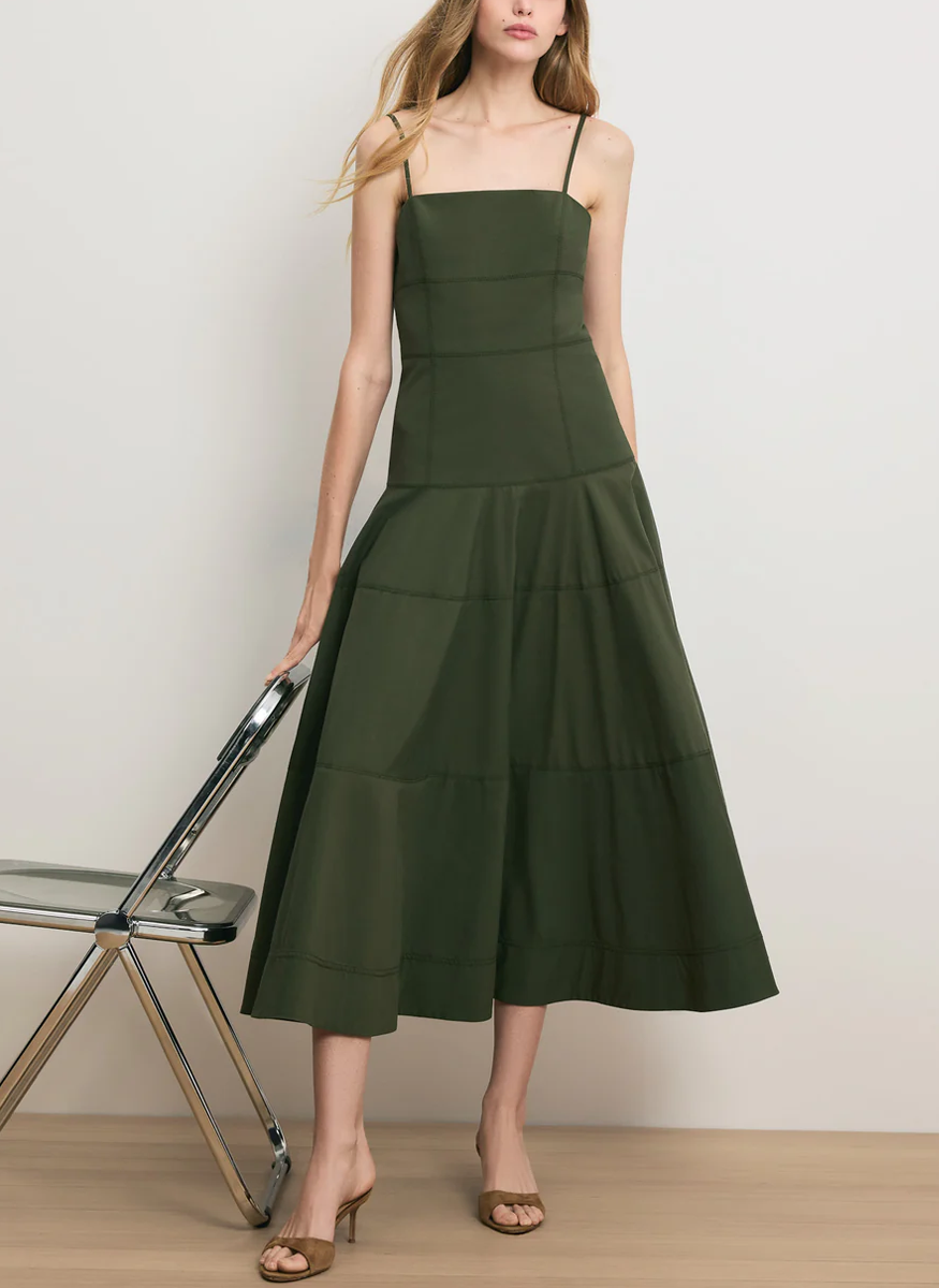 Ilona Midi Dress in Army Green Elizabeth Anthony Ilona Midi Dress in Army Green Elizabeth Anthony