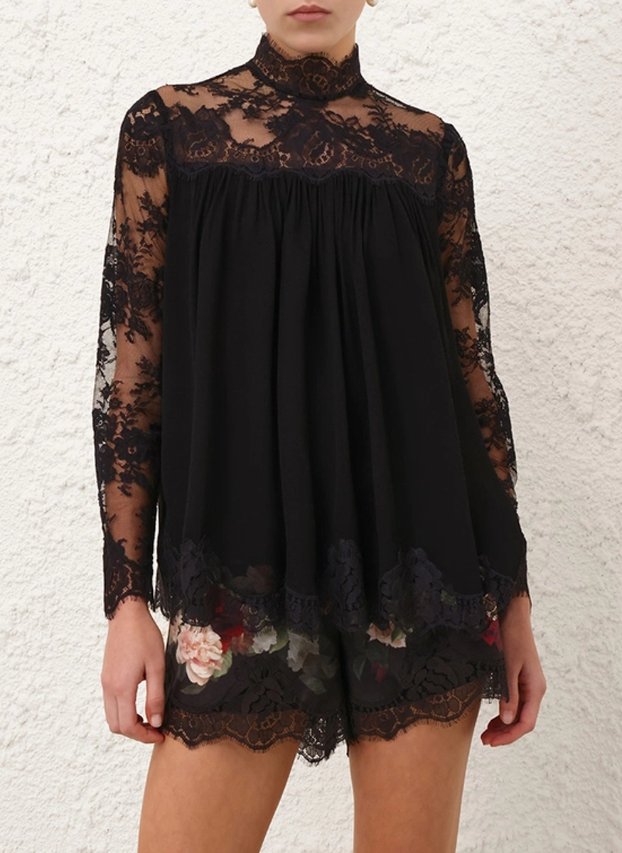 Hypnotic Lace Yoke Top - Zimmermann