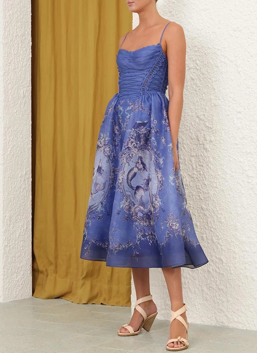 ZIMMERMANN Rebellion Beaded Picnic Dress | Blue Mermaid ZIMMERMANN Rebellion Beaded Picnic Dress | Blue Mermaid