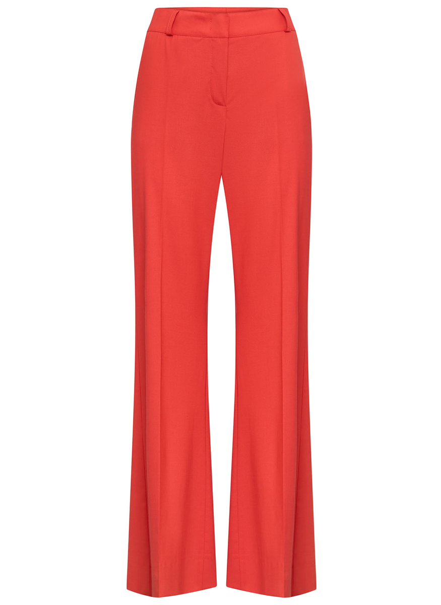 Cool Wool Stretch Tab Front Pant in Red