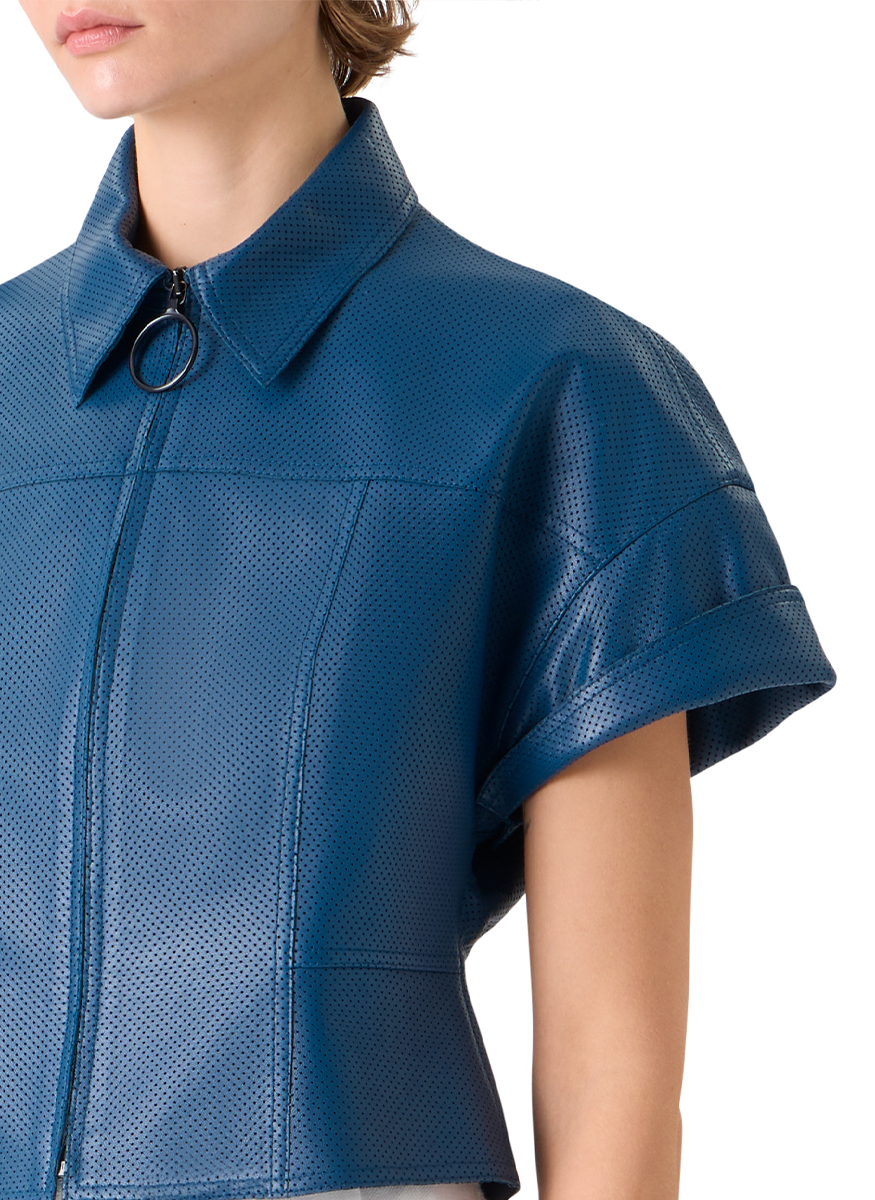 Pin Dot Nappa Leather Jacket - Akris Punto