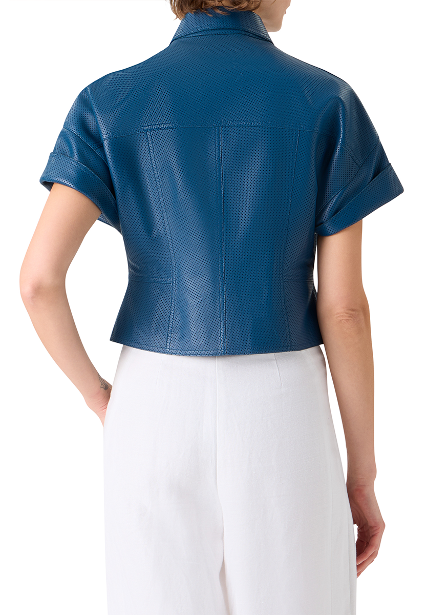 Pin Dot Nappa Leather Jacket - Akris Punto