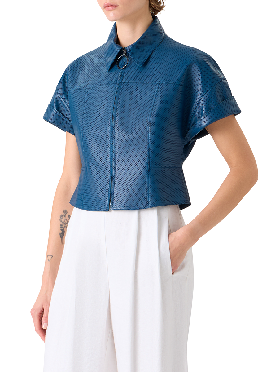 Pin Dot Nappa Leather Jacket - Akris Punto