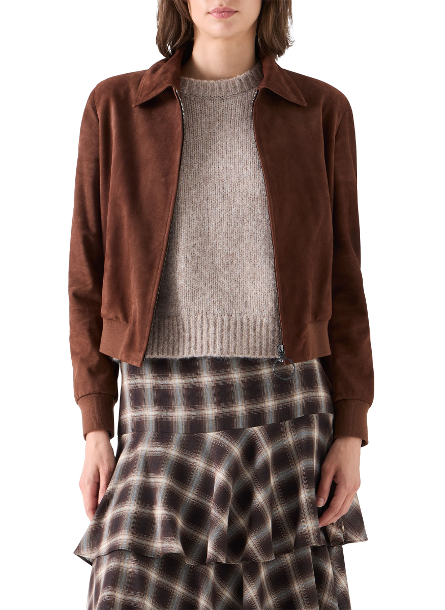Short Jacket in Suede Goat Leather - Akris Punto