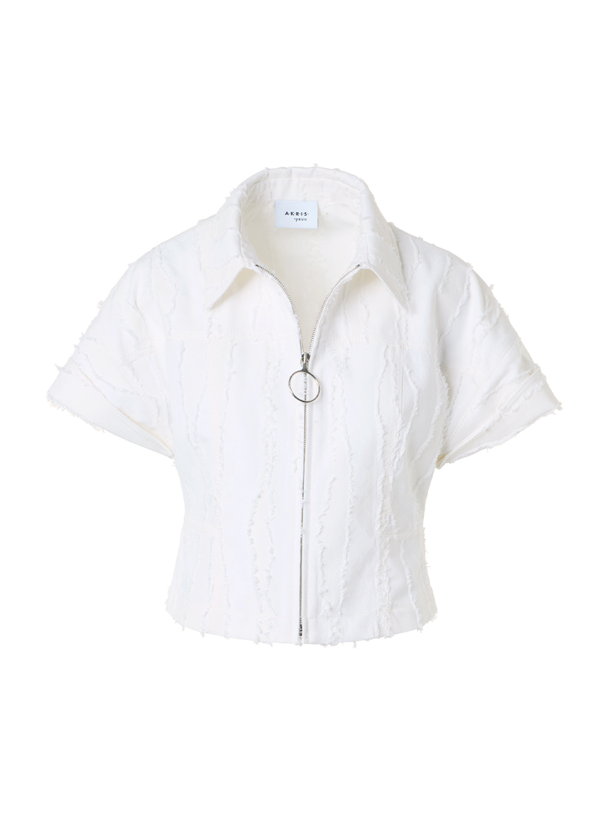 Fringed Wave Jacquard Jacket