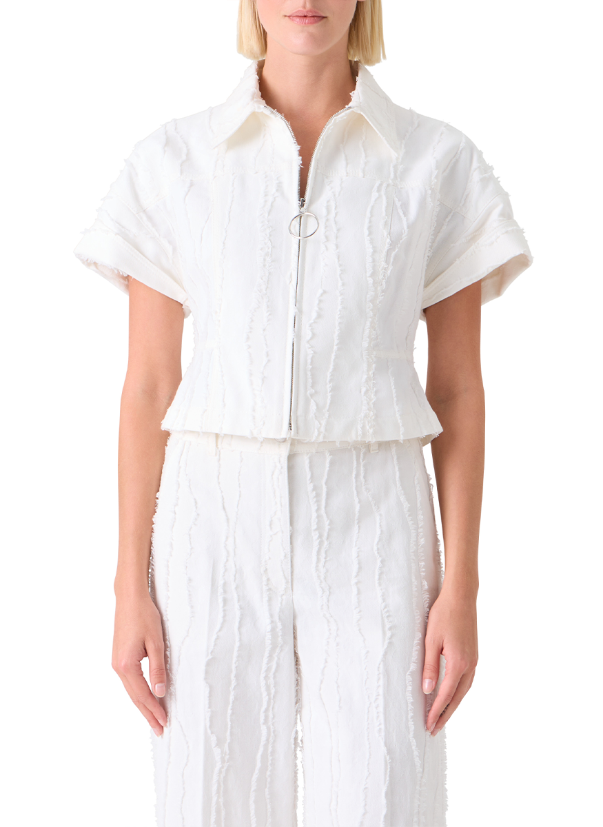 Fringed Wave Jacquard Jacket - Akris Punto