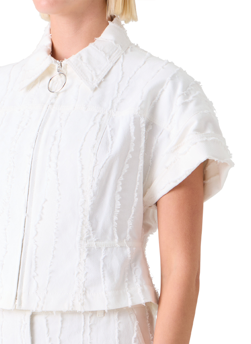 Fringed Wave Jacquard Jacket - Akris Punto