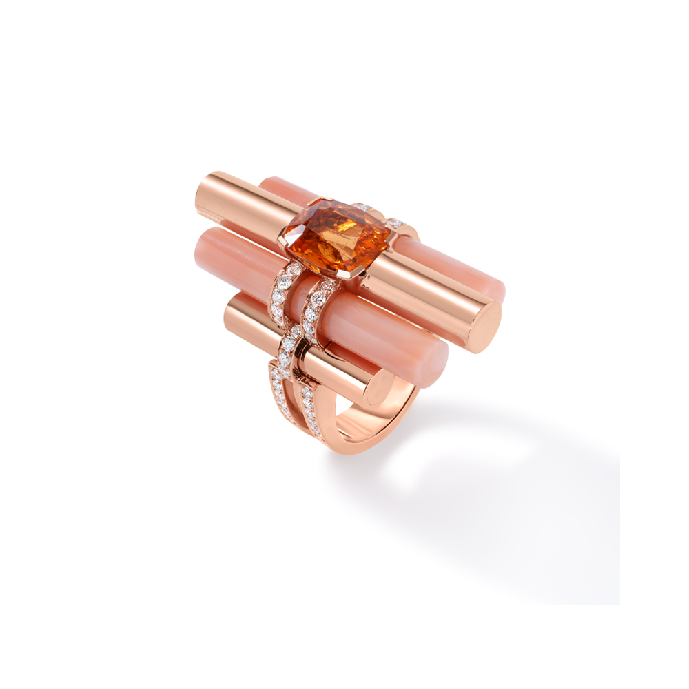 Mandarin Garnet Coral Ring