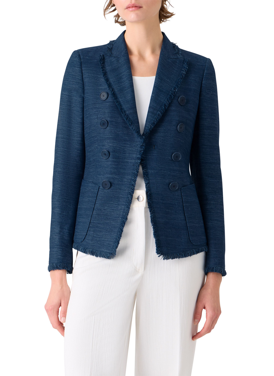 Indian Silk Double Breasted Jacket - Akris Punto