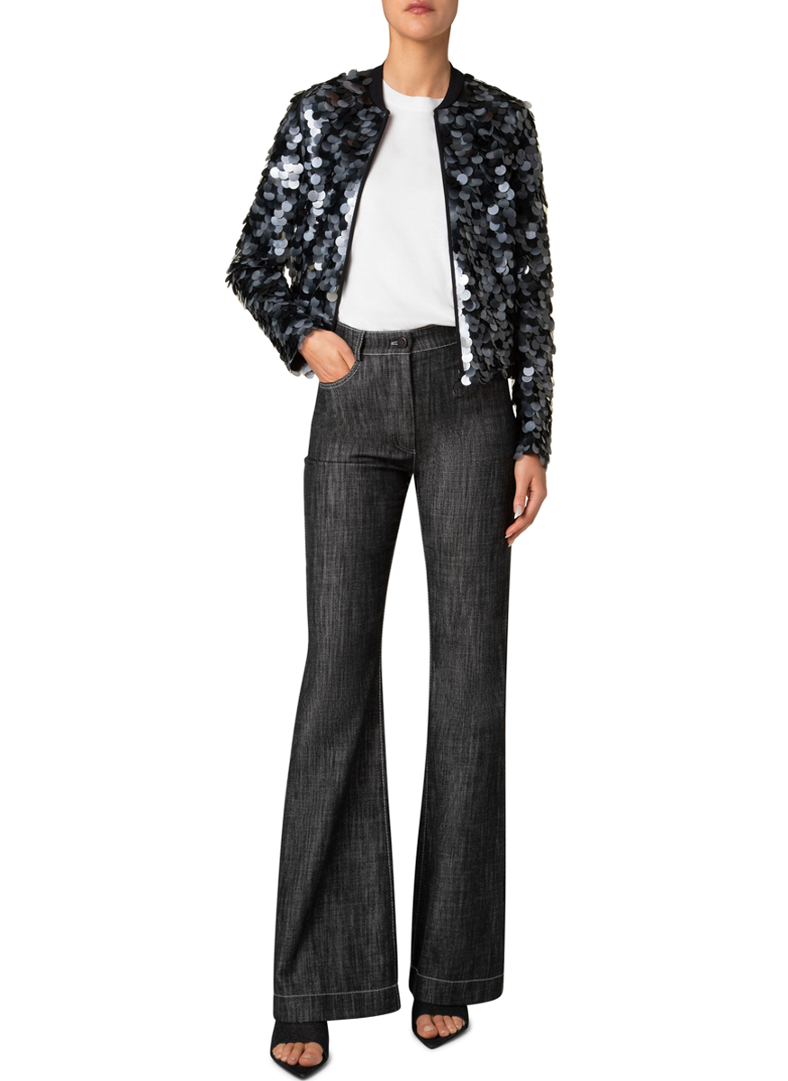 Dot Sequins Ribbed Bomber Jacket - Akris Punto