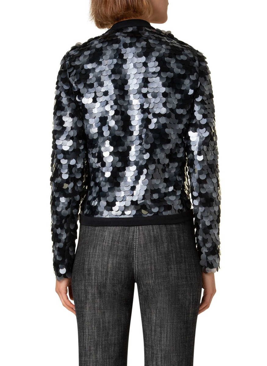 Dot Sequins Ribbed Bomber Jacket - Akris Punto