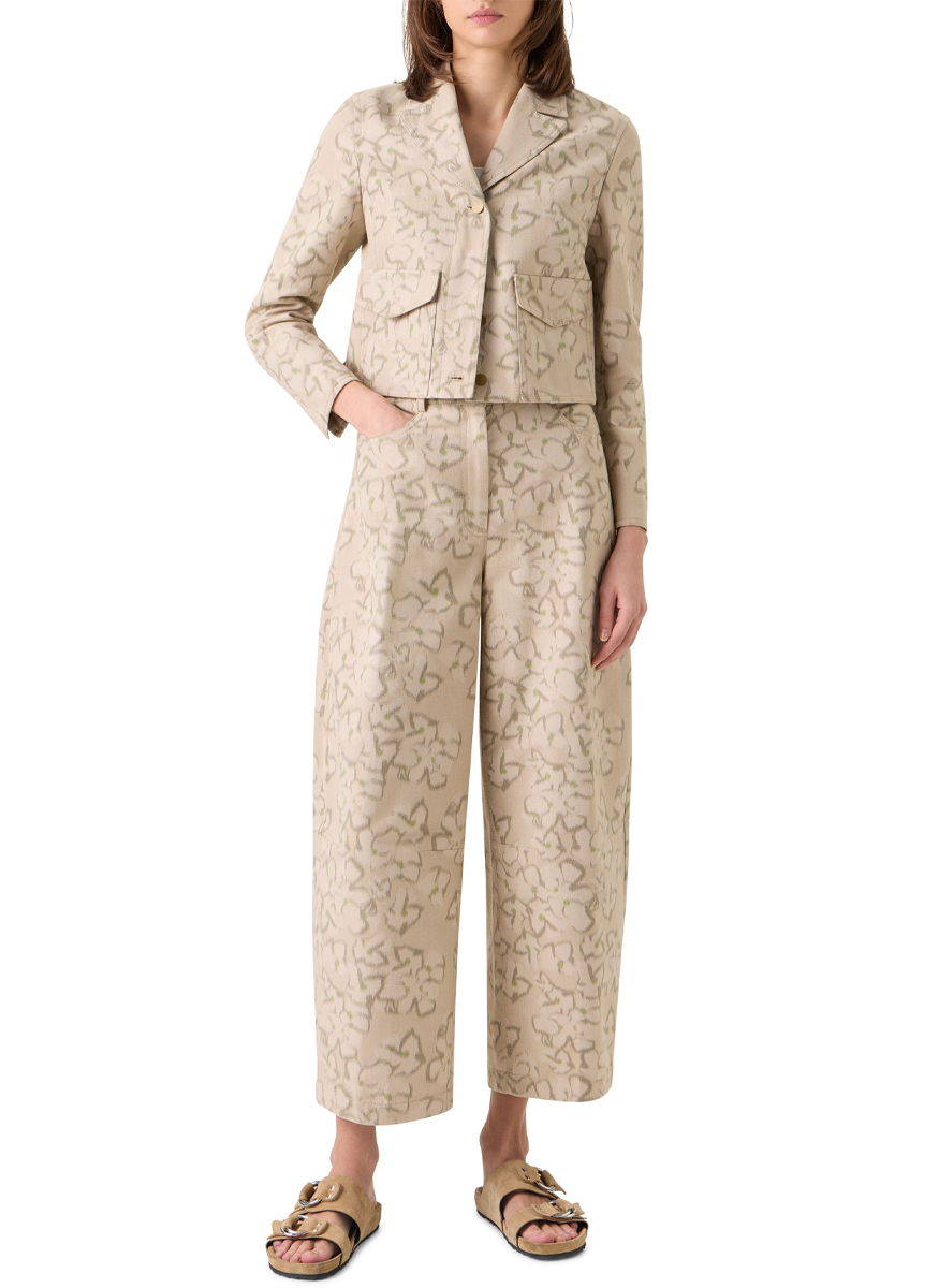 Ikat Boxy Cotton Canvas Jacket