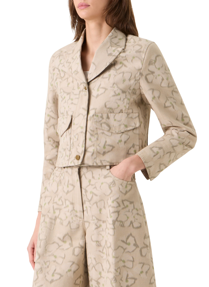 Ikat Boxy Cotton Canvas Jacket - Akris Punto
