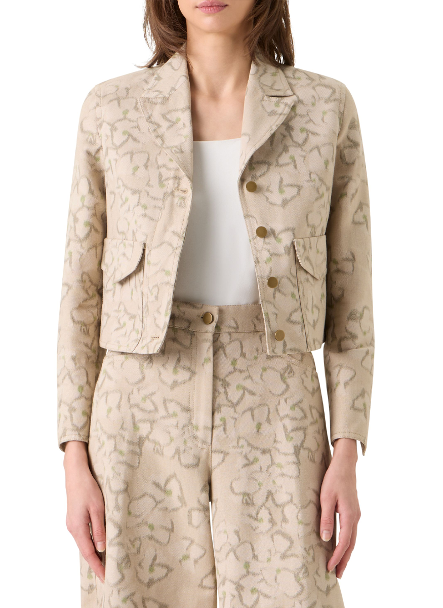 Ikat Boxy Cotton Canvas Jacket - Akris Punto