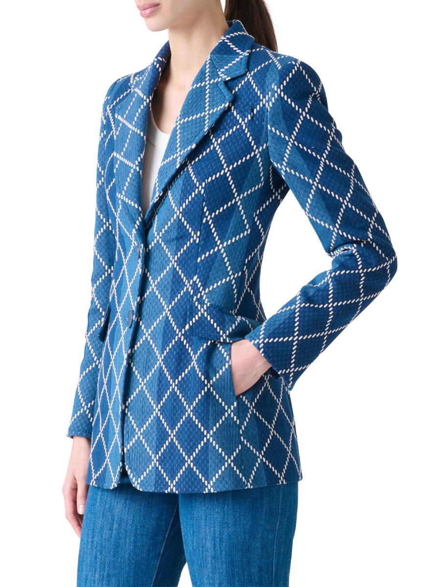 Diamond Cotton Jacquard Blazer - Akris Punto