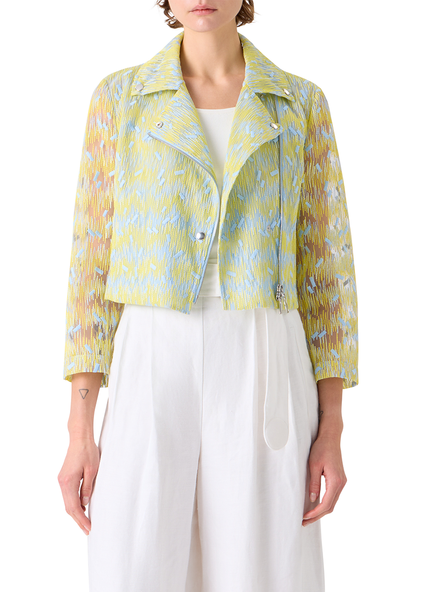 Scribble Dot Biker Jacket - Akris Punto