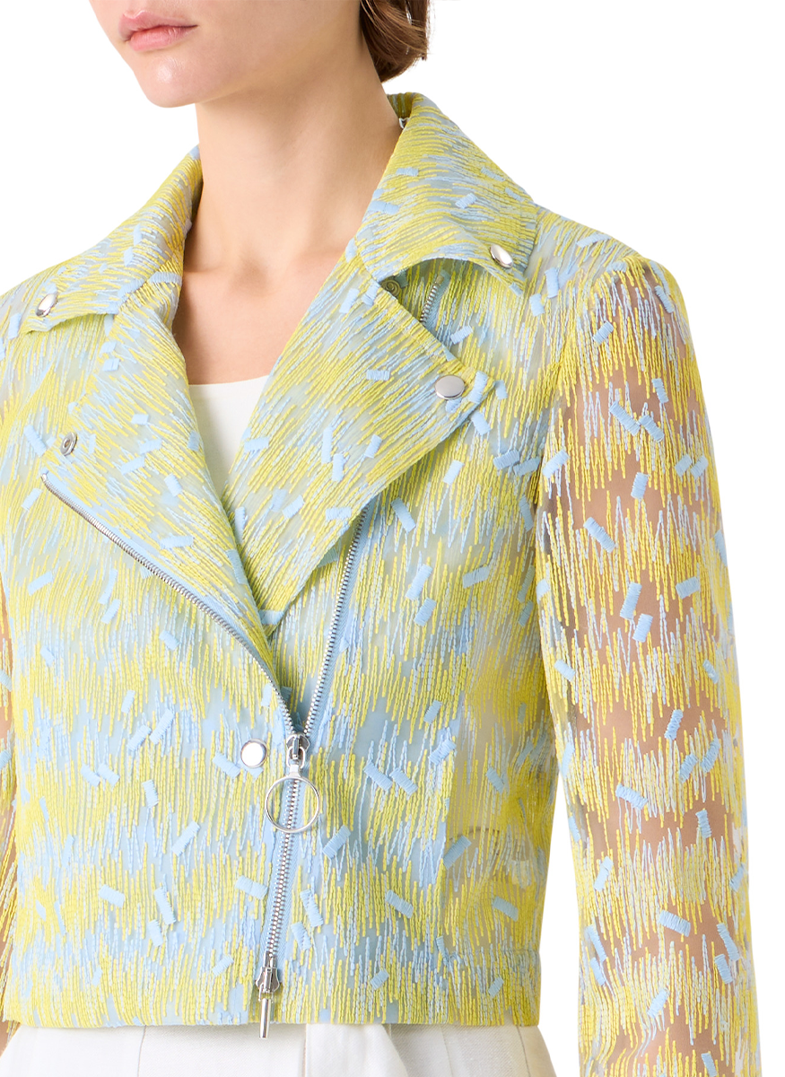 Scribble Dot Biker Jacket - Akris Punto