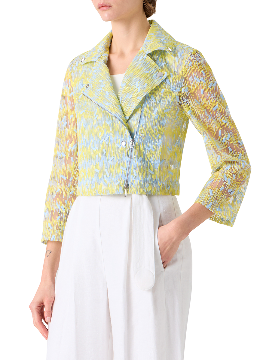 Scribble Dot Biker Jacket - Akris Punto