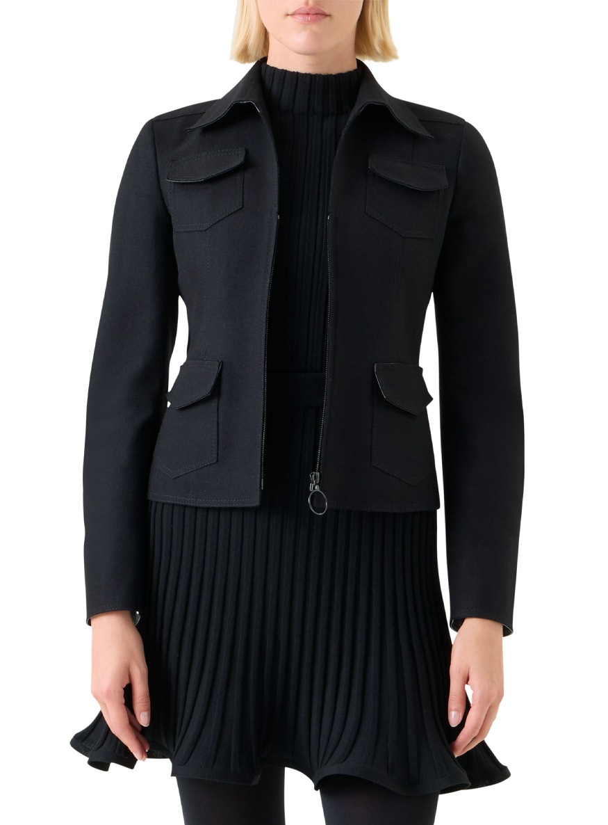Wool Jacket with Shirt Collar - Akris Punto