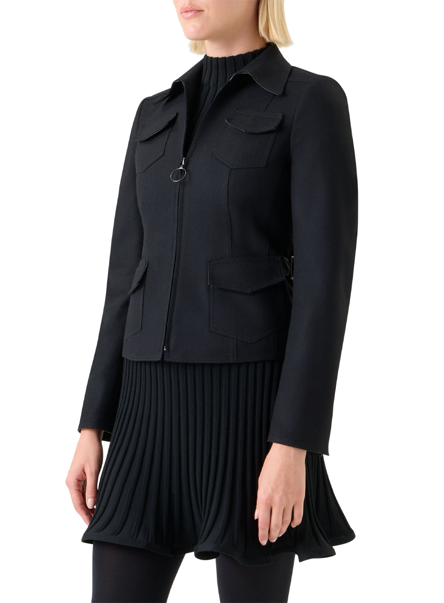 Wool Jacket with Shirt Collar - Akris Punto