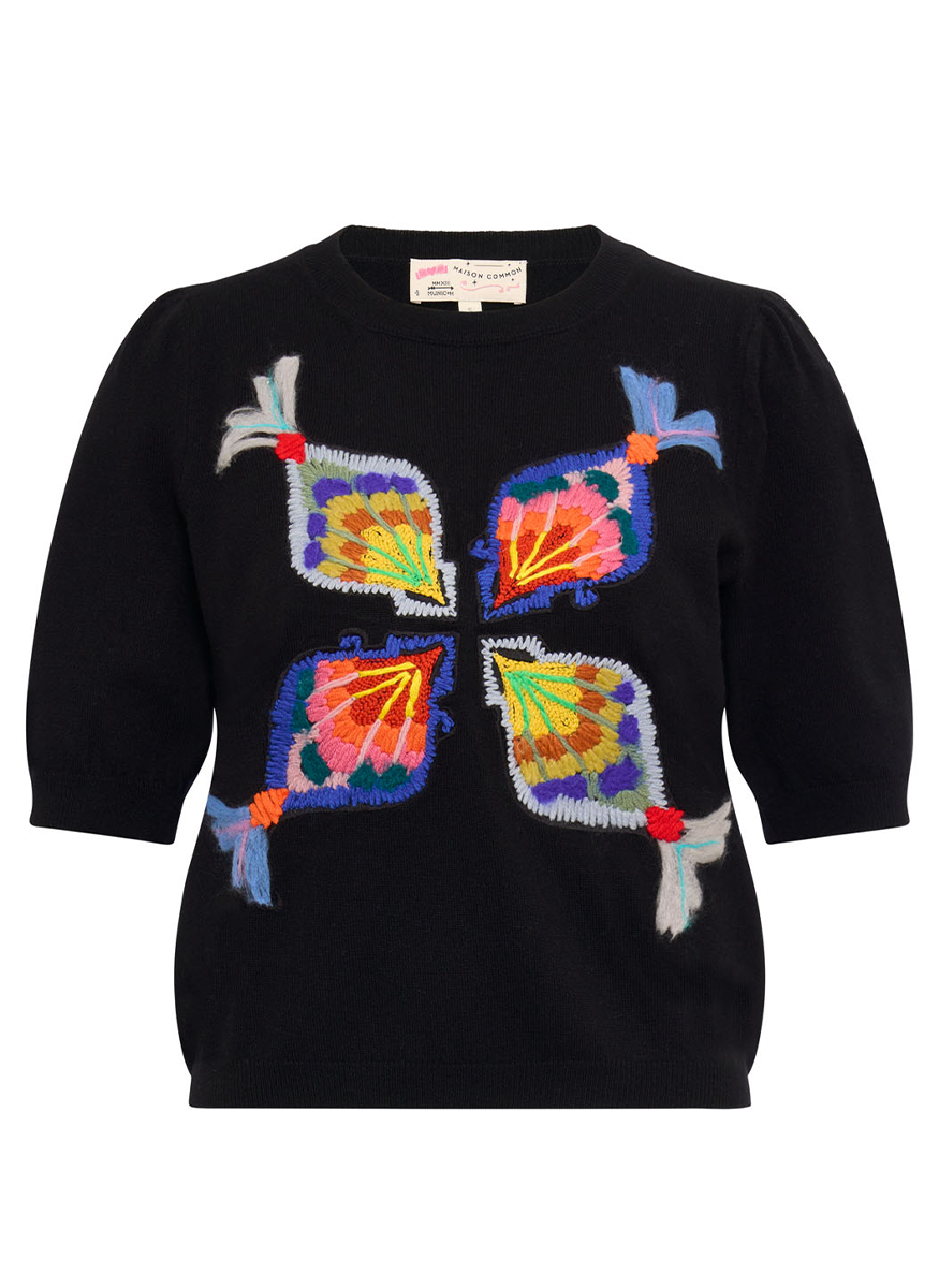 Wool Cashmere Short Sleeve Pullover