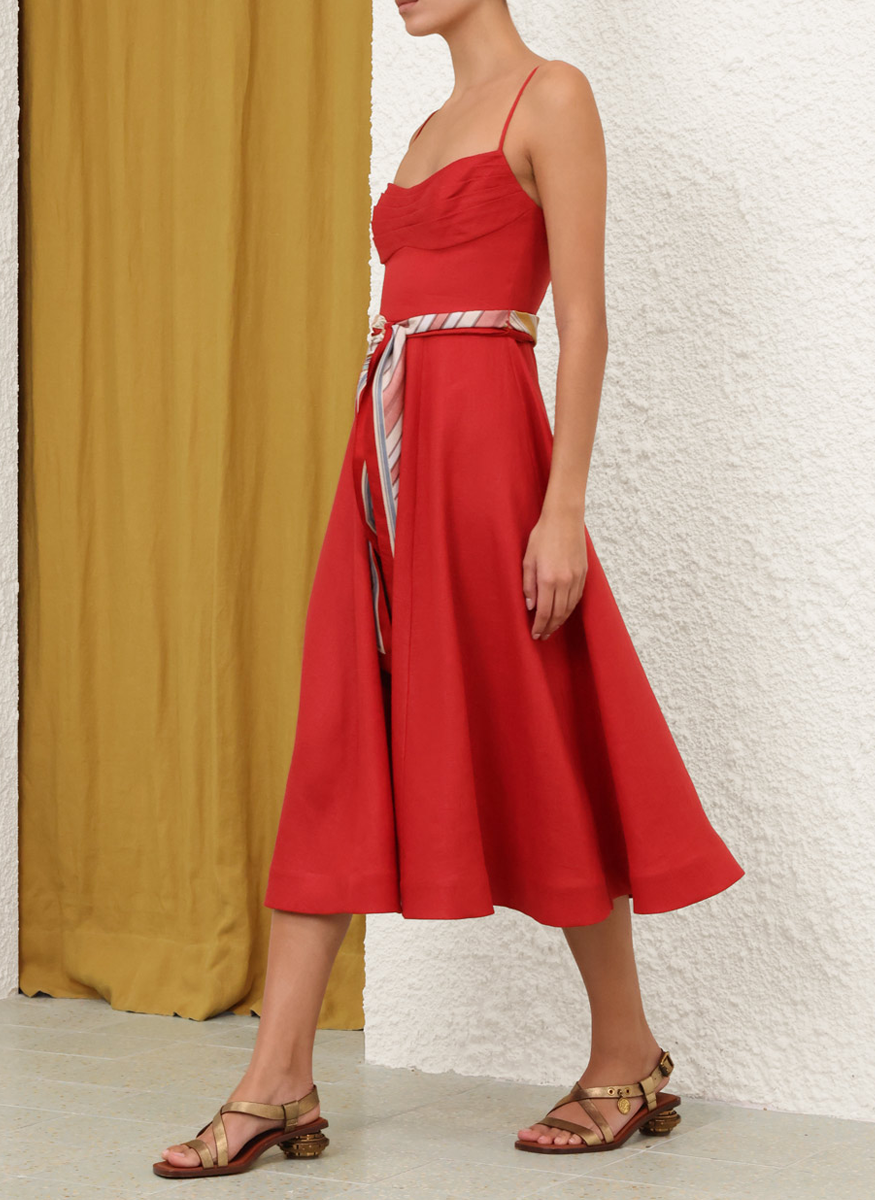 Rebellion Tuck Midi Dress - Zimmermann