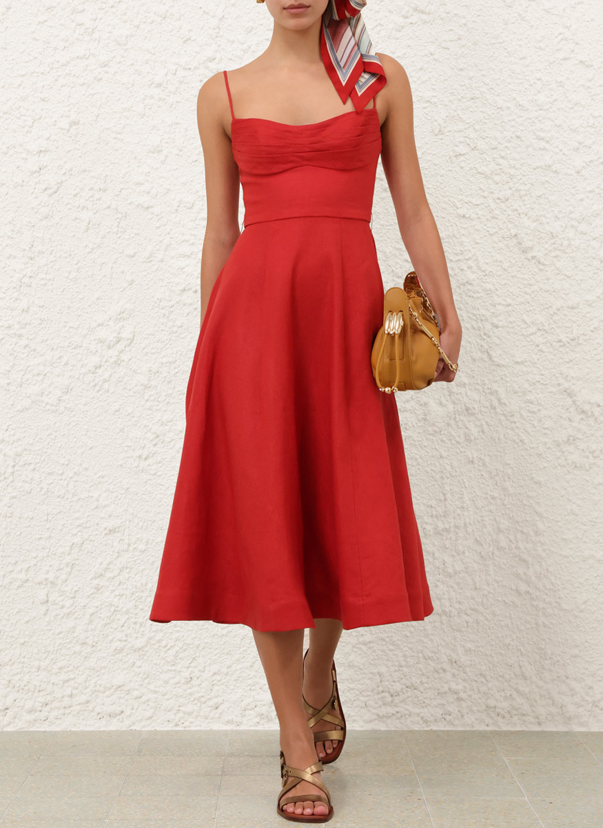 Rebellion Tuck Midi Dress - Zimmermann