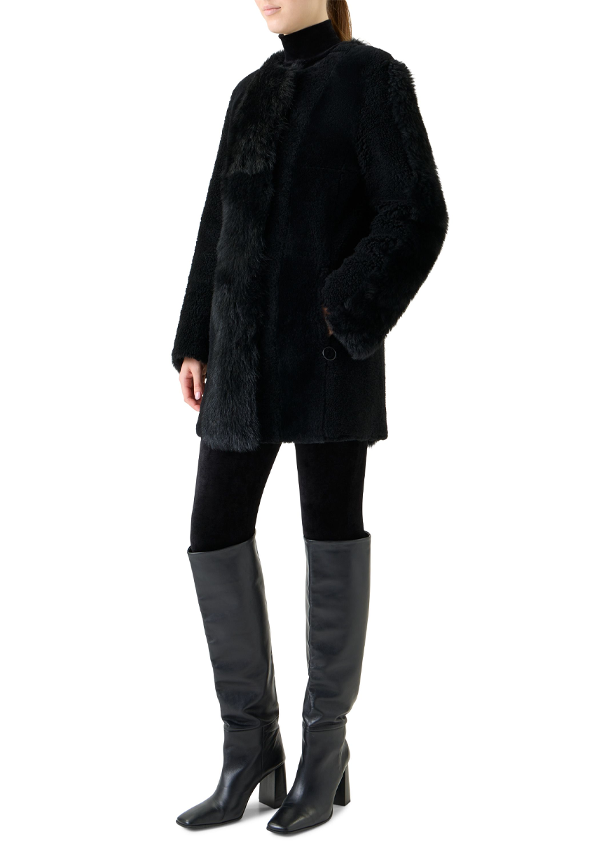 Patchwork Shearling Coat - Akris Punto