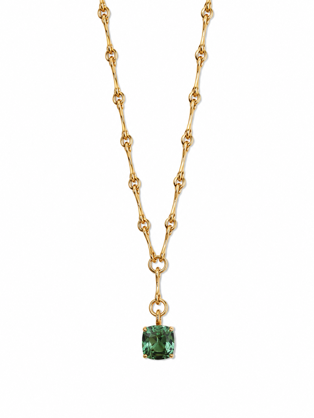 Stacked Pendant Green Tourmaline