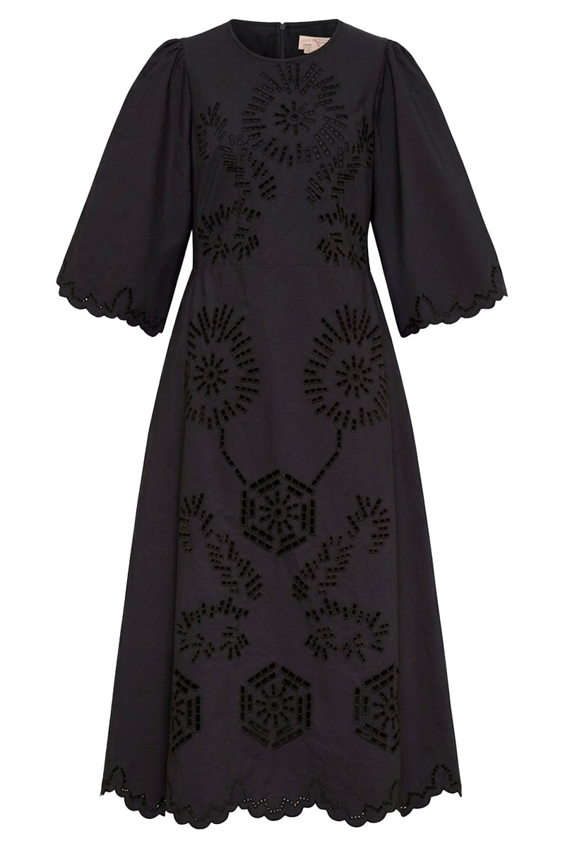Embroidered Poplin Dress