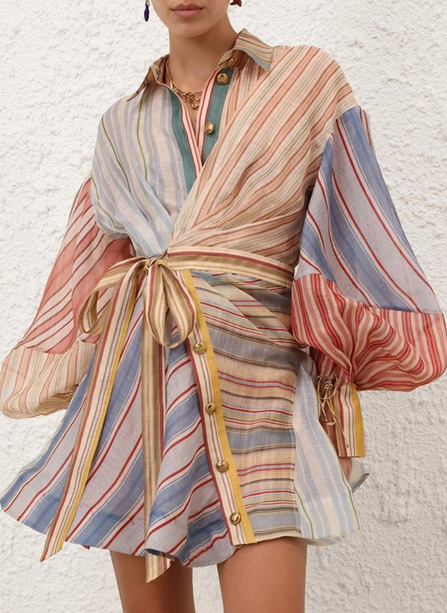 Rebellion Striped Mini Dress - Zimmermann