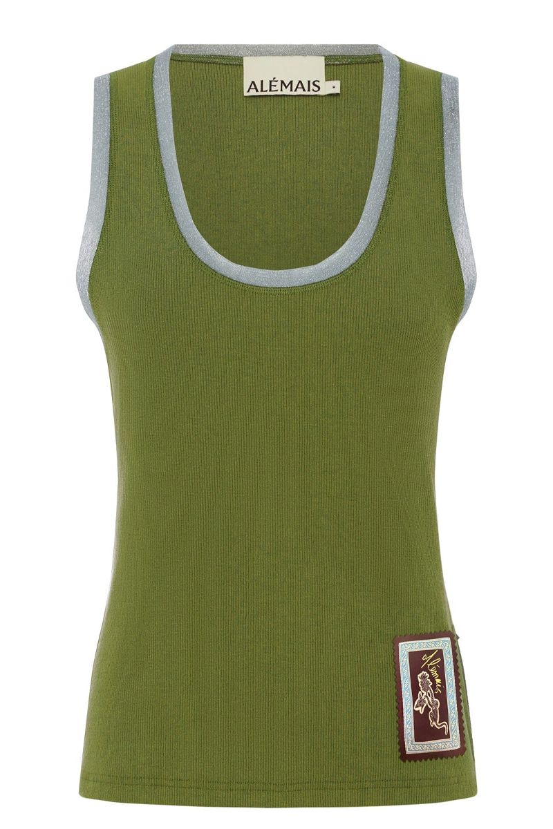 Ramon Cotton Tank Top in Sage