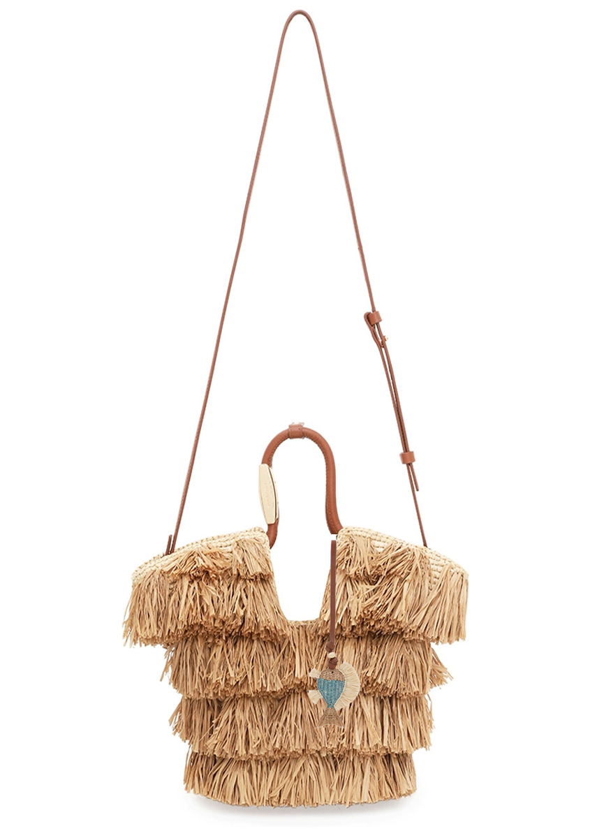 Goldentime Small Fringe Tote with Fish Charm - Zimmermann