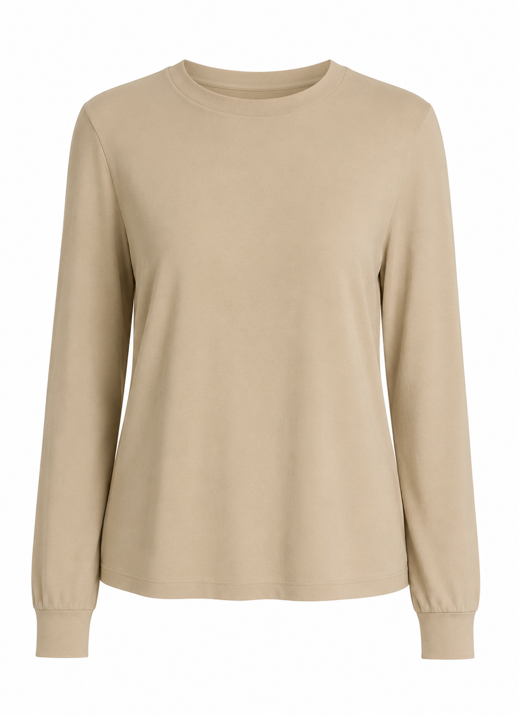 Superfine Light Weight Crew Sweater in Beige