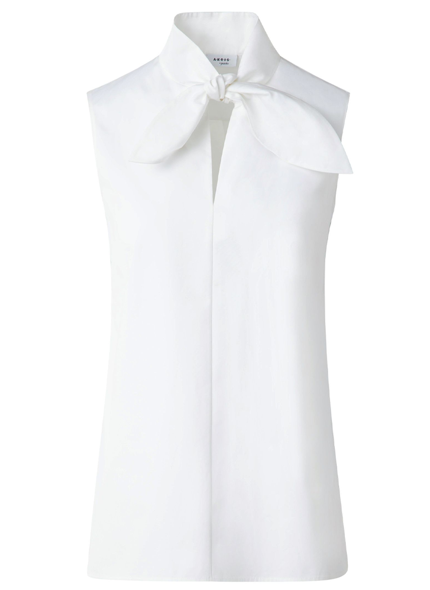 Tie Knot Collar Poplin Blouse