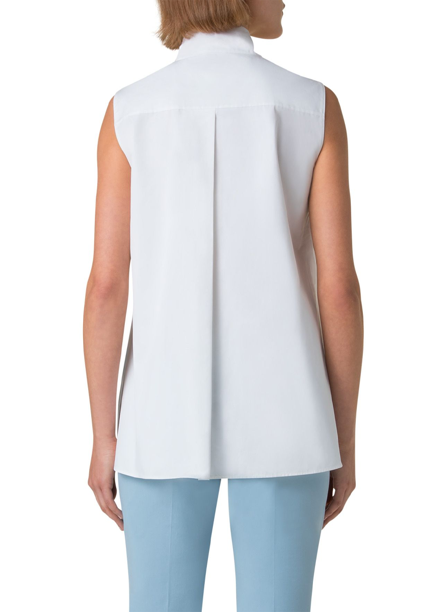 Tie Knot Collar Poplin Blouse - Akris Punto