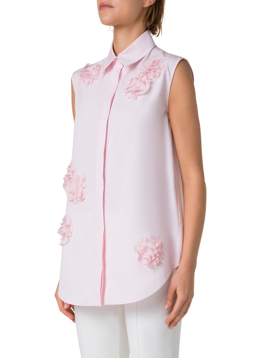 Pink Sleeveless Poplin Blouse - Akris Punto