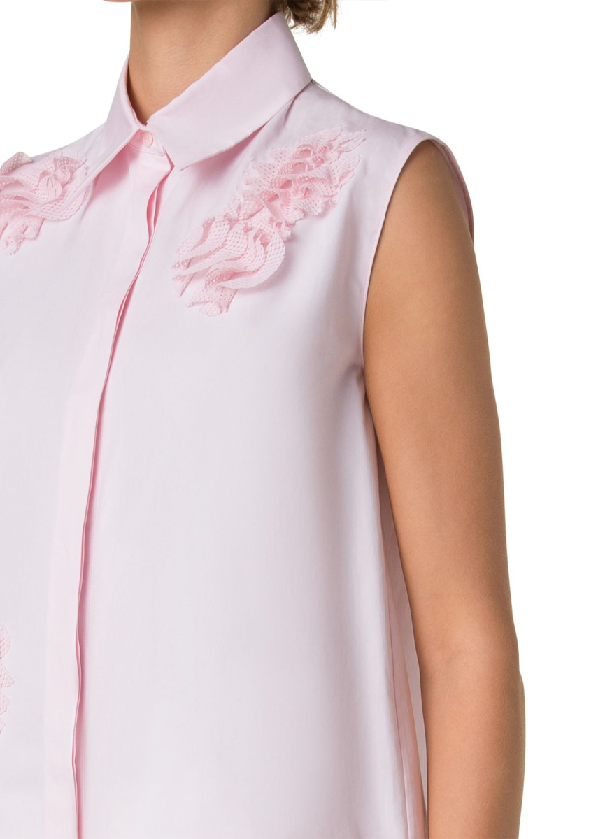 Pink Sleeveless Poplin Blouse - Akris Punto